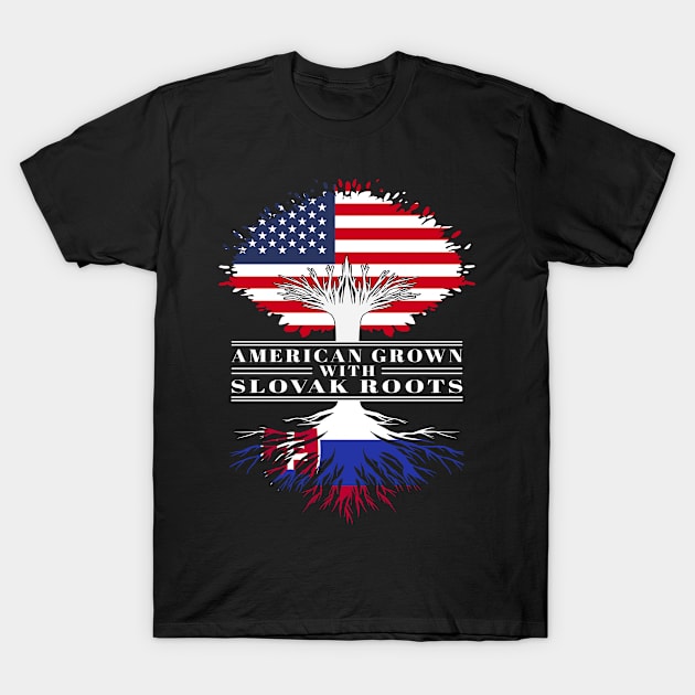 American Grown With Slovak Roots Us Slovakia Flag Tree T-Shirt by BramCrye